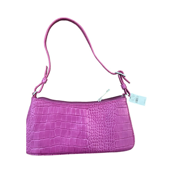 Express Handbags - NWT Y2K Express Pink Croc Embossed Shoulder Bag.